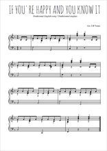 Téléchargez l'arrangement pour piano de la partition de Traditionnel-If-you-re-happy-and-you-know-it en PDF